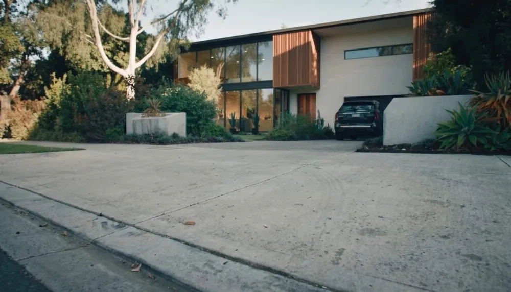 Clean concrete driveway after professional pressure cleaning in Melbourne